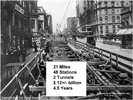 image of first subway in black and white