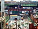 image of needle beams on a construction site